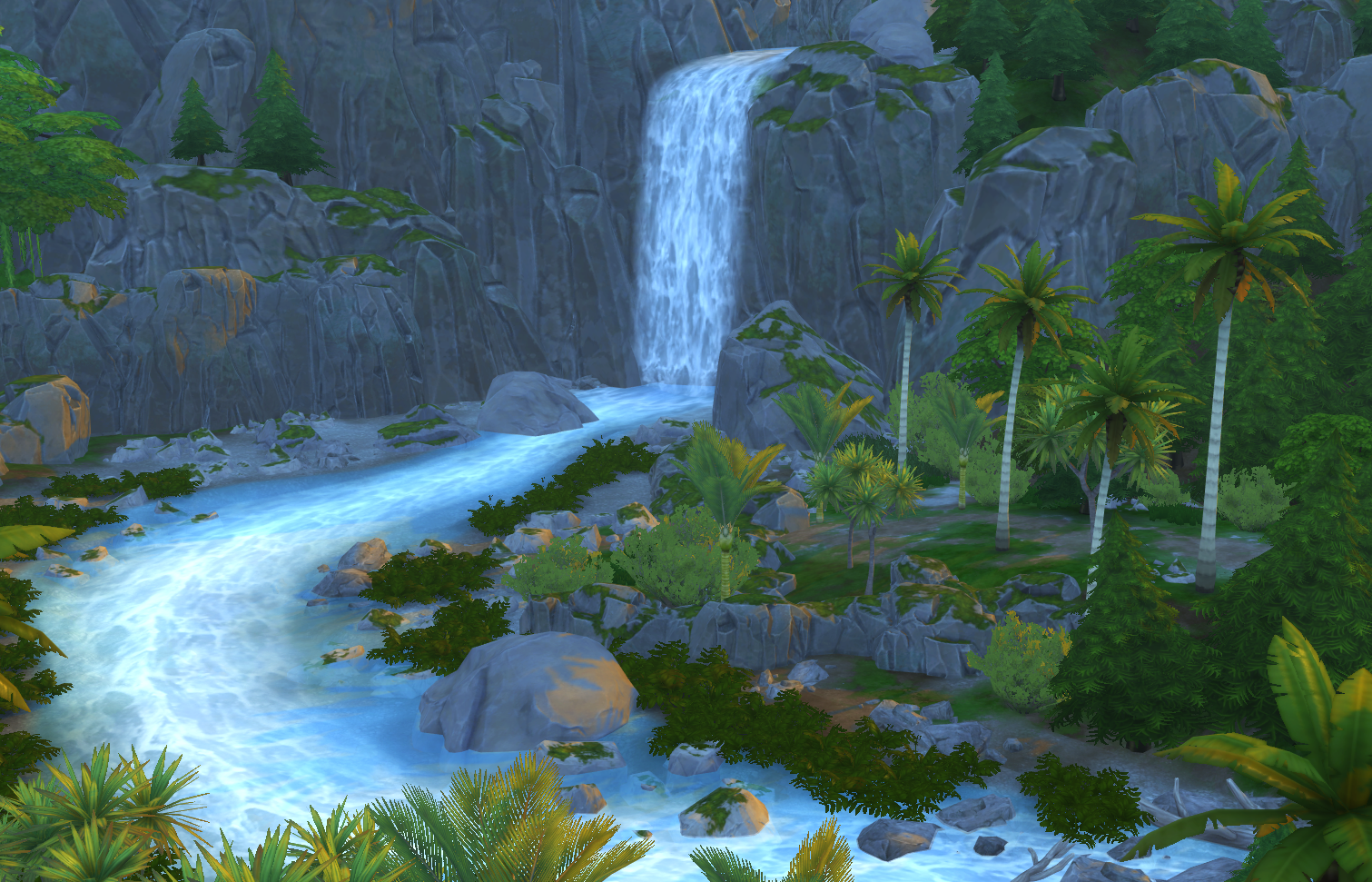 Sims Adventure Awaits Waterfall